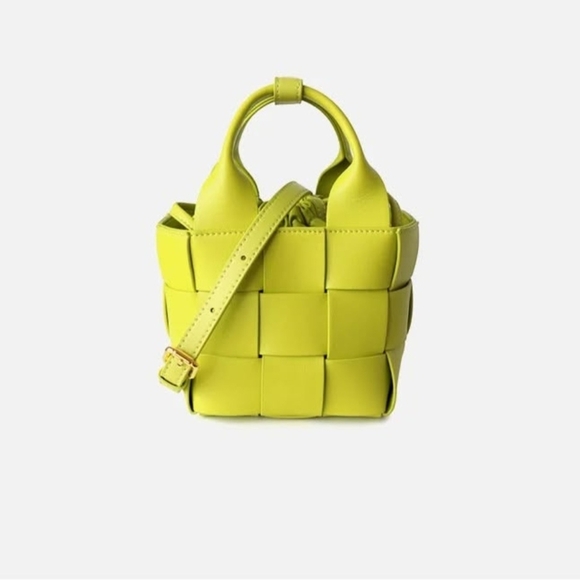 Lime Green Woven Tote Bag Bags
